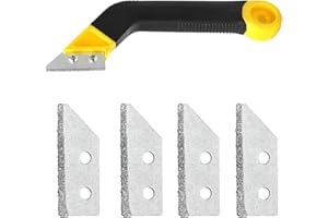 Gsrhzd Rascador Juntas Azulejos, Removedor de Lechada con 4 Pcs Cuchilla de Repuesto, Rascador de Juntas, Para La Limpieza de Paredes y Baldosas de Baño de Cocina