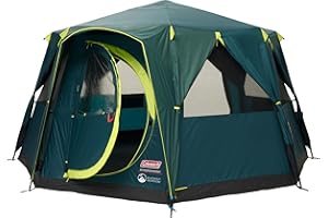 Coleman Tent Octagon, 6 Man Festival Dome Tent, 6 Person Family Camping Tent with 360° Panoramic View, Stable Steel Pole Construction, Sewn-in Groundsheet, 100 Percent Waterproof