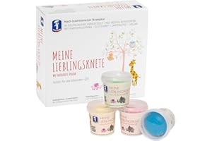 Feuchtmann MEINE LIEBLINGSKNETE | Knetset 4 x 150g | vegane glutenfreie Knete | Kinderknete ungiftig | Spielknete für kreatives Spielen ab 2 Jahren