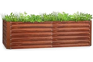 blumfeldt Rust Grow - Aiuola Rialzata da Giardino, Lamiera d'Acciaio Zincata, Spessore Materiale: 0,6 mm, Facile da Montare, Finitura Effetto Ruggine, 200x60x100 cm (LxAxP), Ruggine