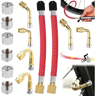 2 Extensions Valve Cuivre 90° - Adaptateur Angle Droit Pour Pneus | Voiture, Moto, Vélo | Antirouille Et Étanche