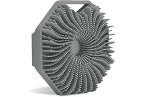 JUNBAOYYDS Körperbürste aus Silikon, Badebürste Dusche Duschbürste,Silikon Weichpelz Badebürste, Weiche Borsten und Sanftes Peeling, perfekt für Frauen, Männer (grau)