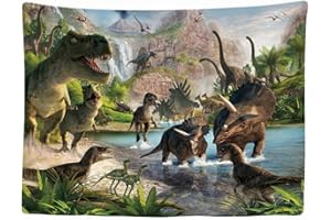 Ulticool - Wandteppich Dekoration Wohnung - Dinosauriergruppe T-Rex Tiere - 200 x 150 cm groß - Wandtuch Wandbehänge - Accessoires für Schlafzimmer Wohnzimmer Kinderzimmer