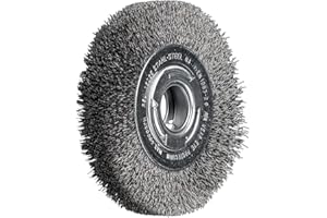PFERD POS Rundbürste breit ungezopft RBU | Ø 150x25xvariable Bohrung Stahl-Draht-Ø 0,30 | 43701209 – für den Schleifbock
