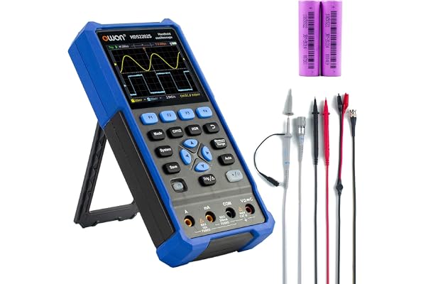 OWON HDS2202s Oscilloscope Professionnel 3 en 1 pour PC, Multimètre Numérique 20 000 Points, Instrument de Test Universel, Batterie au Lithium de Grande Capacité (200 MHz + 2 Canaux + 1)