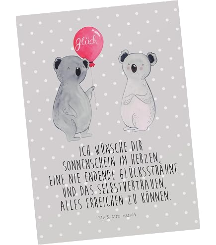 Mr. & Mrs. Panda Postkarte „Schwester“ – Liebevolle Grußkarte Zum Verschenken, Mit Blanko Rückseite, 150x100 Mm