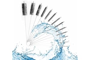 BONBELONG Cleaning Brushes, Pack of 13 Bottle Cleaning Brushes, Milk Tube Brush, Nylon Tube Brush Set for Test Tubes, Cleaning Teapot Nozzle, Drinking Straws (Black)
