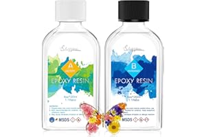 SUZZAM Epoxy Resin 8 oz (240 ml) Crystal Clear, Non-Toxic - High Gloss and UV-Resistant Epoxy Resin for Wood, Jewellery Making, Restoration, Self-Levelling Casting Resin for Beginners and DIY Resin Art