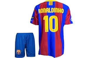 IHIMI Ronaldinho Barcelona #10, maglia da calcio per bambini, in edizione limitata (4-13 anni)