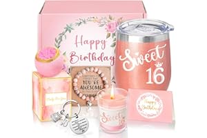 Sheinly 16th Birthday Gifts for Girls, Happy 16th Birthday Basket Gifts Box for Best Friends Female Neice Daughter Sister Her Girlfriend Classmate Bestie Stuff for Girls