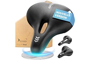 YOUNGDO Selle de Velo Ultra Confortable, Selle Vélo Étanche Améliorée, Selle Velo Confortable, avec Design Ergonomique, Doux, Respirant, pour Hommes et Femmes