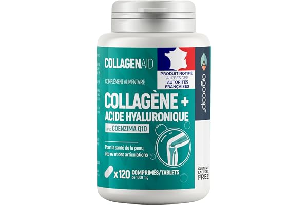 Collagene et acide hyaluronique - Collagene 120 comprimes, Articulations Fortes et Peau Hydratée. Collagène, Acide Hyaluronique, Coenzyme q10. Cure de 2 mois. Collagene pour Articulation et Ongles