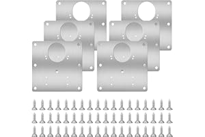 GRSTA Hinge Repair Plate, Stainless Steel Hinges Repair Plates with Screws, Kitchen Cupboards Cabinets Door Hinge Repair Brackets with Holes (6PCS)