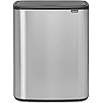 Brabantia Bo Touch Bin - 2 x 30L Inner Buckets (Matt Steel Fingerprint Proof) Large Waste/Recycling Kitchen Bin - Soft-touch