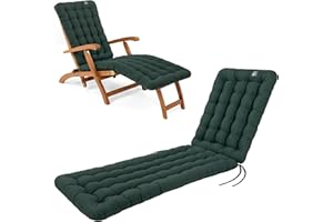 ‎HAVE A SEAT LIVING HAVE A SEAT Living - Auflage für Deckchair 180x50 cm - Bequeme Liegestuhl Auflage, 8 cm Dick - Waschbar bis 95°C, Orthopädisch, Wetterfest - Made in Germany (180x50 cm, Moosgrün)