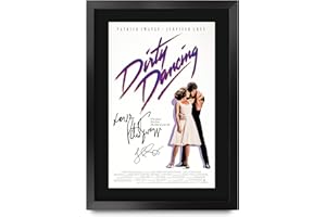 HWC Trading Dirty Dancing A3 Framed Signed Printed Autographs Picture Print Photo Display Gift For Patrick Swayze Jennifer Grey Film Fans