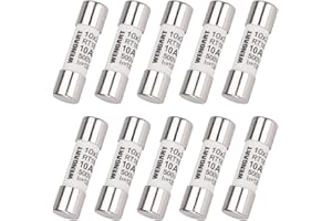 Wengart Lot de 10 fusibles cylindriques AC RT18-32 (RO15), 10 x 38 mm, AC500V, 10A 120 kA, forte capacité de commutation, peut protéger de manière fiable le circuit