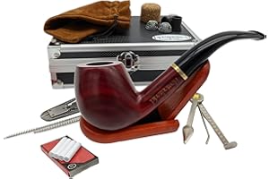 GLATTOL Pfeiferey Set di pipa per tabacco, legno di sandalo, colore: rosso/marrone