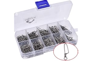 Phad Fishing 180 Piezas/Caja Coastlock Imperdibles de Pesca de Acero Inoxidable Aparejo de Pesca Tamaño 0#~4#