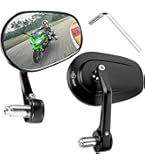 2x Motorrad Spiegel E24 Geprüft - 360° Drehbar Für Lenkerenden