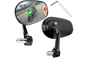 ERZEKRIM Rückspiegel Motorrad, Universal Lenkerendenspiegel, 2 Stück Motorrad Spiegel, 360°Drehbar Lenkerspiegel Kompatibal mit Scooter Roller, Moped