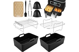 9 PCS Accessoires Air Fryer | Accessoires Airfryer pour Ninja Dual AF400EU & AF300EU & Tower T17088 | pour Ninja Airfryer Acc
