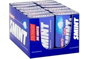 UMDA Smints Box of 12 Sugar Free Mints Sweets XXL Papermint Tins | Best Sugar Free Mints | With Fresh Mints for Bad Breath | Smints Mints | Peppermint Mints | Smints Sweet (Pack of 12)