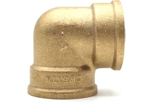 DOJA Barcelona Złączka gwintowana 90° z mosiądzu | 1/2" 2 x gwint wewnętrzny | Kątownik mosiężny | Kątownik do instalacji nawadniających | Kątownik mosiężny do rur grzejnikowych, rur sprężonego powietrza