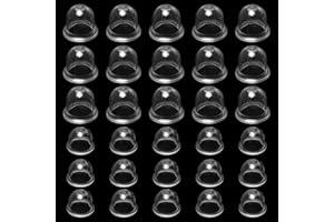 Sixfolo 30 Pcs Pompe Amorcage Debroussailleuse 19mm et 22 mm Pompe D'ampoule D'amorce Blanche Pompe à Carburant Débroussailleuse Transparent en Caoutchouc pour Tondeuse,Machine de Haie,Scie à Essence