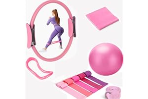 Jiahuade 10 Pièces Ensemble D'anneaux de Pilates,Anneau de Pilates,Kit Essentiel de Pilates,Pilates Accessoires,Ensemble de bagues de Pilates,pour Les Jambes,Les Bras et Les Cuisses,Perte de Poids