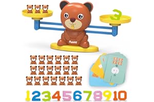 REMOKING 83 Pcs Balance Math Toys for Kids,Early Education Toys for Counting Numbers,Mathematical Teaching Tool with Bears&Cards, Preschool Gift Toys for 3,4,5,6,7,8 Years Old Boys,Girls