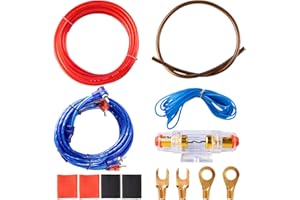 BUBUNY Kfz Verstärker Kabelsatz Anschluss Set, 8GA Auto Verstärker Kabel, Verstärker Endstufe Kabel 1500w Car Audio Wire, Installations-Set Verstärker Endstufe Kabel