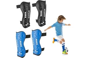 2 Pares de Espinilleras, Blumacht Espinilleras para Adolescentes, Espinilleras para Niños y Jóvenes Atletas Respiración Perforada Espinilleras Activas para Niños