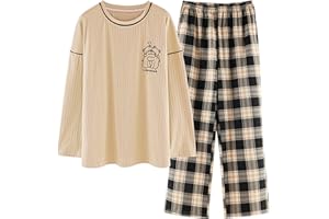 GOSO Schlafanzug Mädchen 140 146 152 164 Pyjamas Niedliche Pjs für Teenager Cartoon Print Tops und Lange Hosen Big Tween Girl Nightwear Set