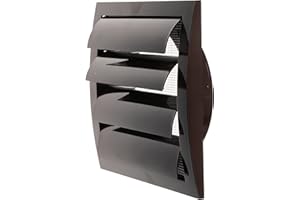 REPA MARKET Presa d'aria marrone per cappa di scarico, 15 cm, con schermo e flangia incorporati, copertura per presa d'aria HVAC, tappo di scarico