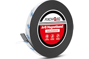 FIXCHORD A+B Magnetband für Fliegengitter & Moskitonetze, Magnetband selbstklebend, Magnetklebeband, Magnetstreifen,Magnetband mit Gegenseitiger Anziehung 6m*15mm