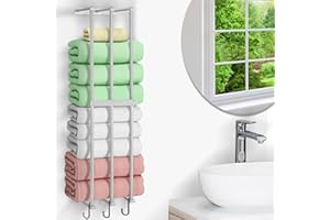 XIAPIA Towel Rack for Wall, Bathroom Organizer - Wall Mounted Towel Holder, 75x20x15cm, Sliver