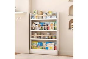 JFOZDM Estanterias para Libros, Libreria Estanteria, Biblioteca Infantil, Mueble Estanteria, Antivuelco/Ahorro de Espacio/fácil de Montar, Estanteria Detrás Puerta para Salon/Dormitorio/Oficina