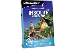 Wonderbox – Coffret Cadeau - NUIT INSOLITE EN DUO - 3900 séjours multicolore