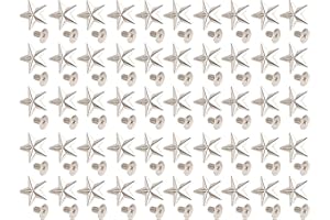 BAOFUYA 30 Sets Screw Zinc Alloy Star Rivets 14mm Star Studs and Spikes Metal Leather-Craft DIY for Shoes Bags Clothing Decoration(Silver))