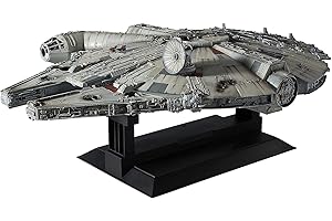 Revell (Bandai Perfect Grade original) 01206 Star Wars Millennium Falcon (Han Solo) 1:72 Scale Unbuilt/Pre-coloured/Clip-Together (Non-Glue) Plastic Model Kit with LED Lighting & Display Stand