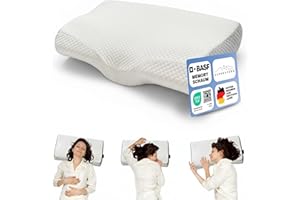 Alpenstern® Orthopädisches Nackenstützkissen Memory Foam Kissen Ergonomisches Nackenkissen bei Nackenschmerzen Rücken-, Bauch-, Seitenschläfer Schlafkissen - inkl. Bezug (Kissen)