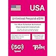 USA eSIM 7 Days. T-Mobile network with Unlimited High Speed Data, Local Calls and Texts. Get eSIM Same Day via Email and Start Using! No Need to Wait for Package!