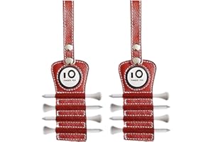 AMRTA Lot de 2 porte-tees de golf en cuir avec marqueur de balle