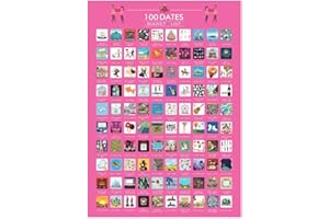 Tianbi 100 Scratch Off Posters for Couples, 100 Dates Scratch Off Bucket List Poster Pair 100 Thoughts for Great Relations, Photo Wallpaper Wall Decoration Smooth Colour Print Poster Gift for Couples