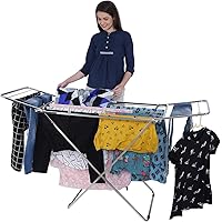 LiMETRO STEEL Stainless Steel Foldable Cloth Dryer Stand Double Rack Cloth Stands for Drying Clothes Steel