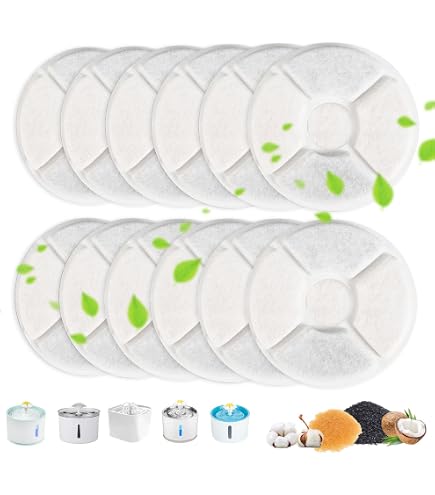 4x Trinkbrunnen Filter Für RIZZARI – Dreifache Filtration, Weiß, 9,8 Cm Durchmesser, Für 3,6L-8L Wasserspender
