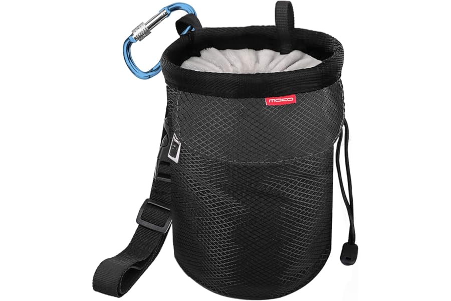 MoKo Chalk Bag, Drawstring Rock Climbing Chalk Bag Bouldering Chalk Bag Bucket