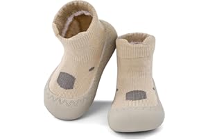 LACOFIA Zapatos Calcetines Primeros Pasos Bebé Niños Niñas Calcetines Antideslizantes Bebé con Suela de Goma