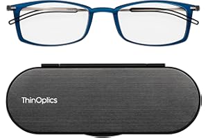 ThinOptics Brooklyn Lunettes De Lecture - Unisexe Homme Femme - Ultra Fines, Compactes Et Légères - Comprend Un Étui Magnétique Milano